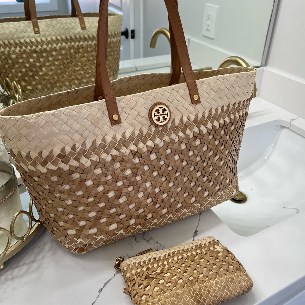 Authentic Tory Burch beach straw tote